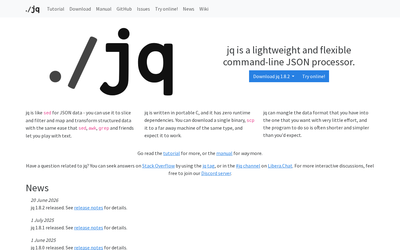 Screenshot of jq